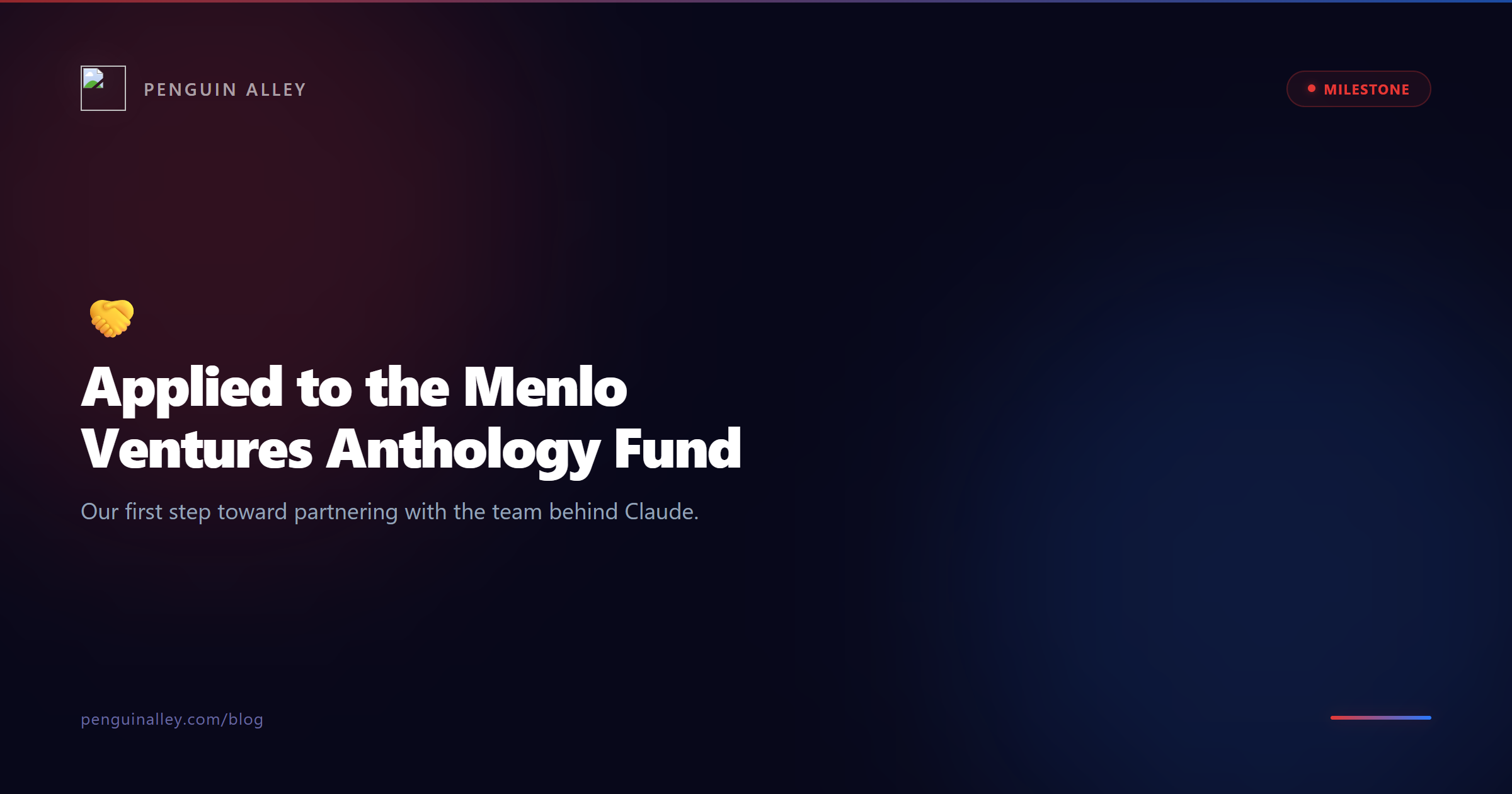 Applied to the Menlo Ventures Anthology Fund